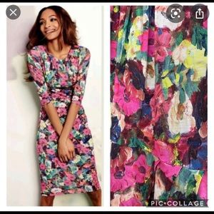 EUC Boden Sophia watercolor floral midi dress